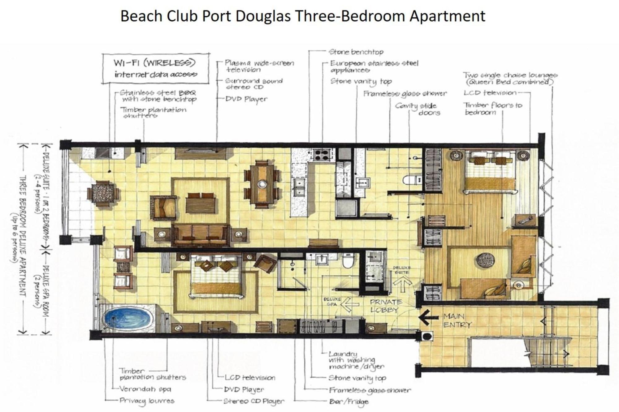 Beach Club Port Douglas Luxury Apartments Rum bild